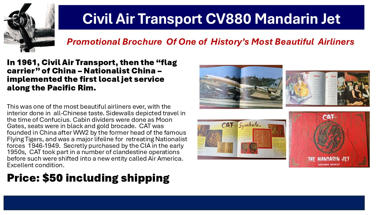 Civil Air Transport CV880 Mandrin Jet