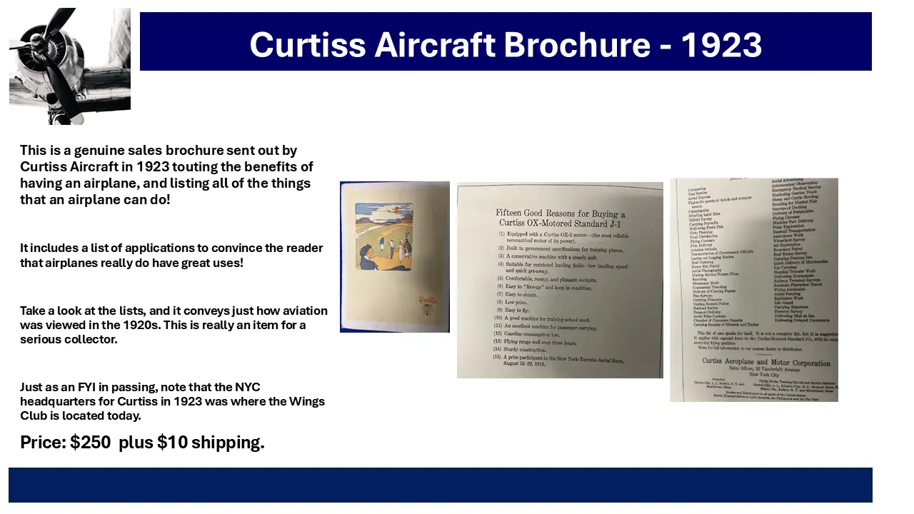 Curtiss Aircraft Brochure - 1923