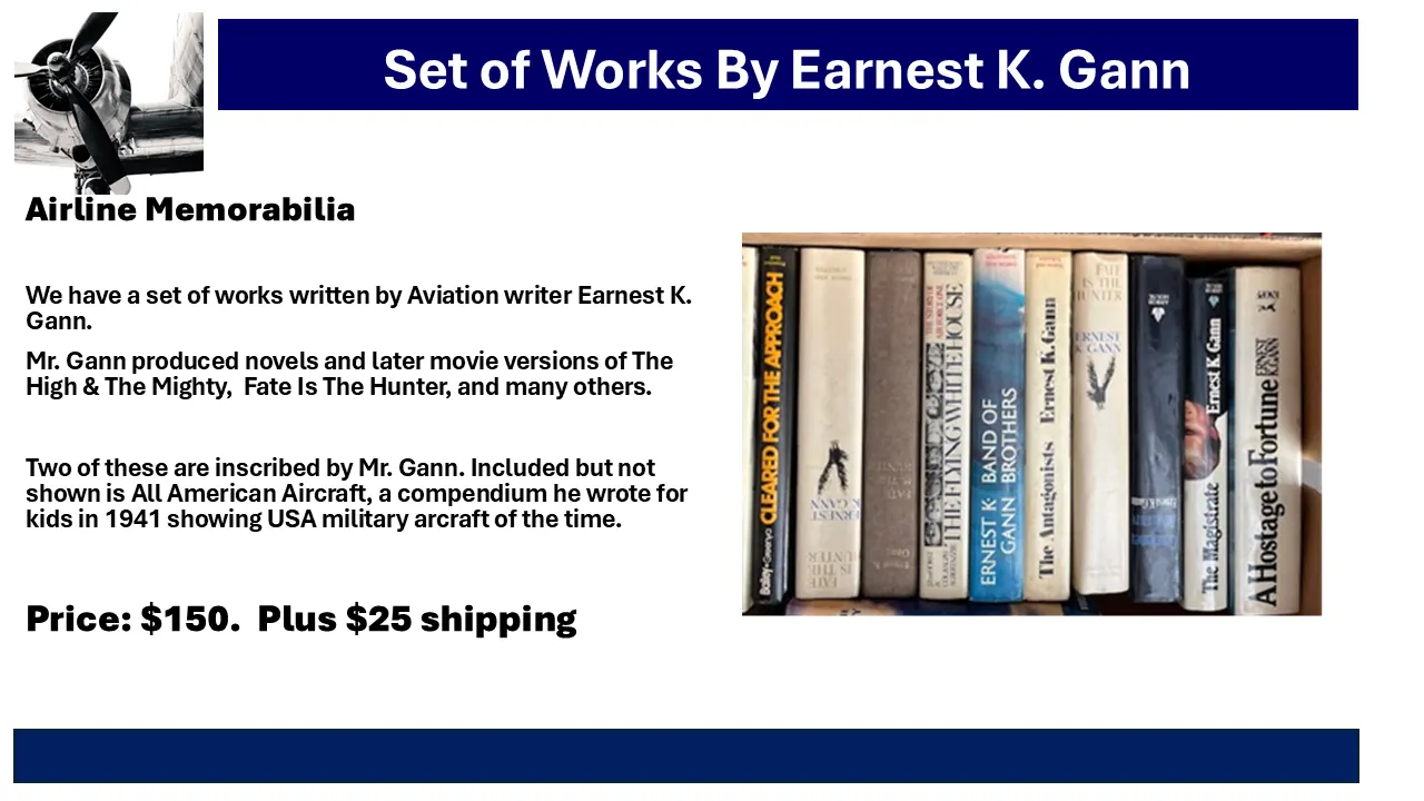 Set of Works by Earnest K. Gann